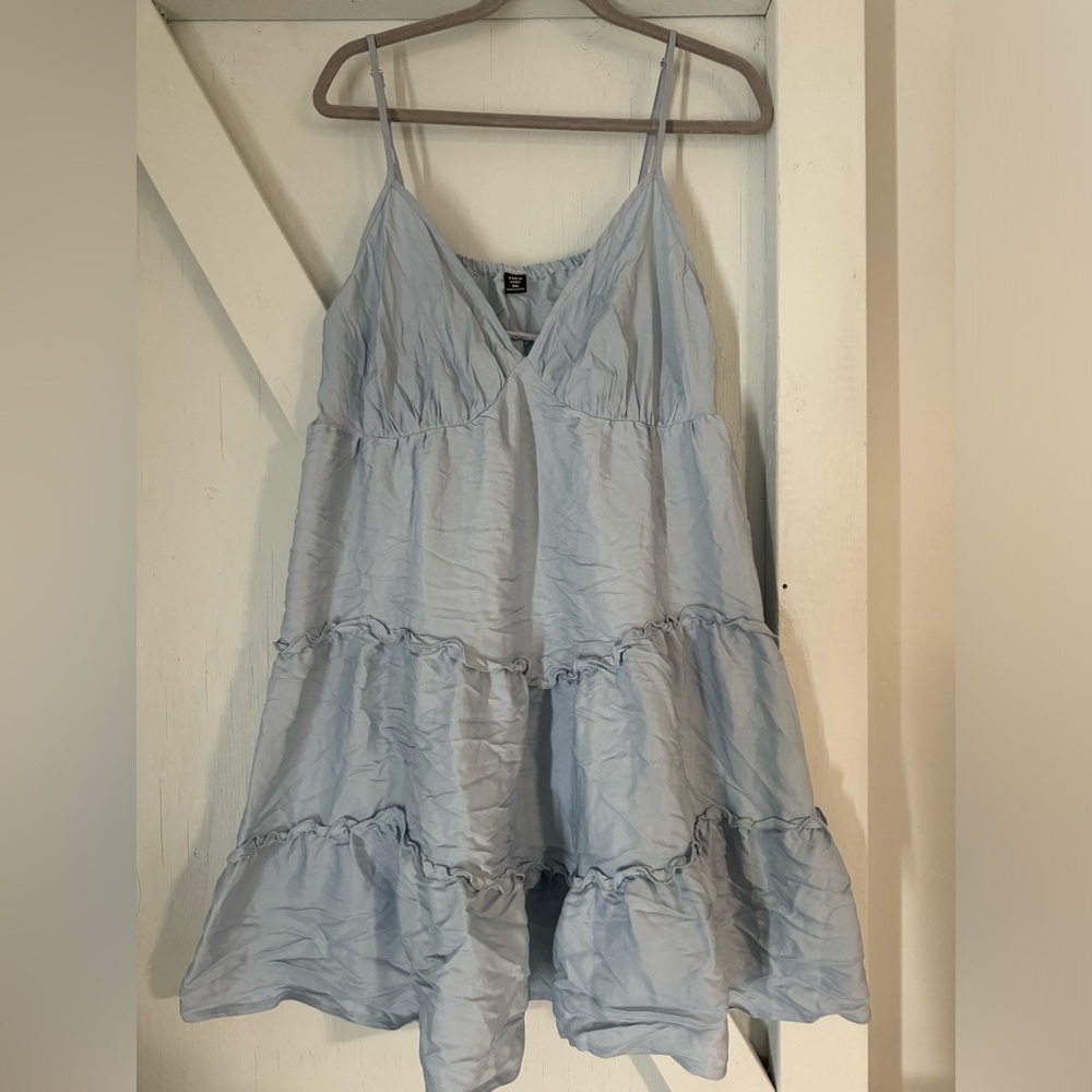 SHEIN Light Blue Tiered Dress